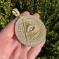 Gold All Seeing Illuminati Eye Masonic Medallion Pendant  customdiamjewel   