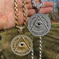 Gold All Seeing Illuminati Eye Masonic Medallion Pendant  customdiamjewel   