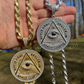 Gold All Seeing Illuminati Eye Masonic Medallion Pendant  customdiamjewel   