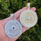 Gold All Seeing Illuminati Eye Masonic Medallion Pendant  customdiamjewel   