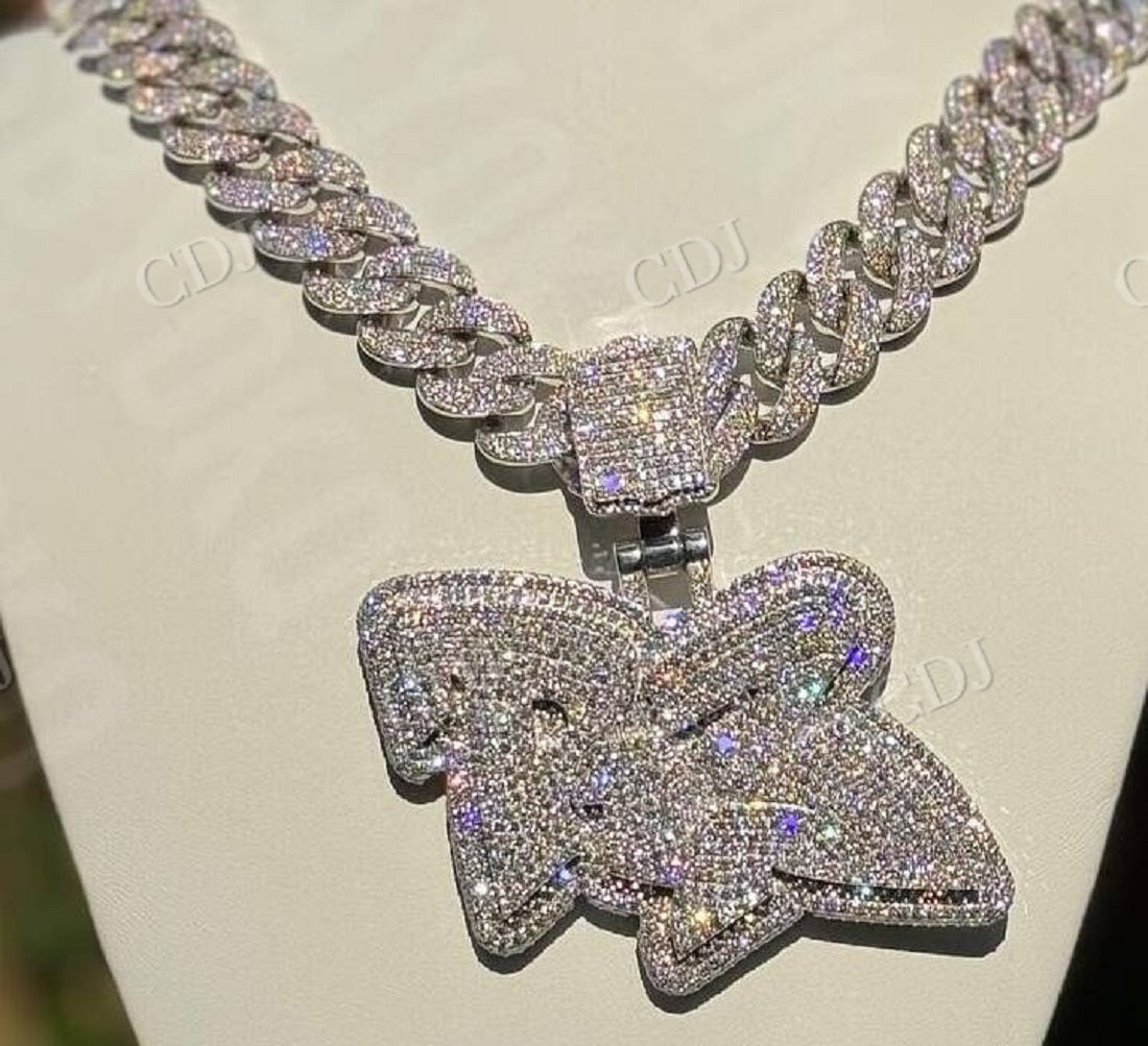 Luxurious Fully Ice Out Custom R3 Moissanite Neckalce hip hop jewelry customdiamjewel   