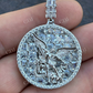 Iced Baguette & Round Diamond St Michael Archangel Pendant  customdiamjewel   