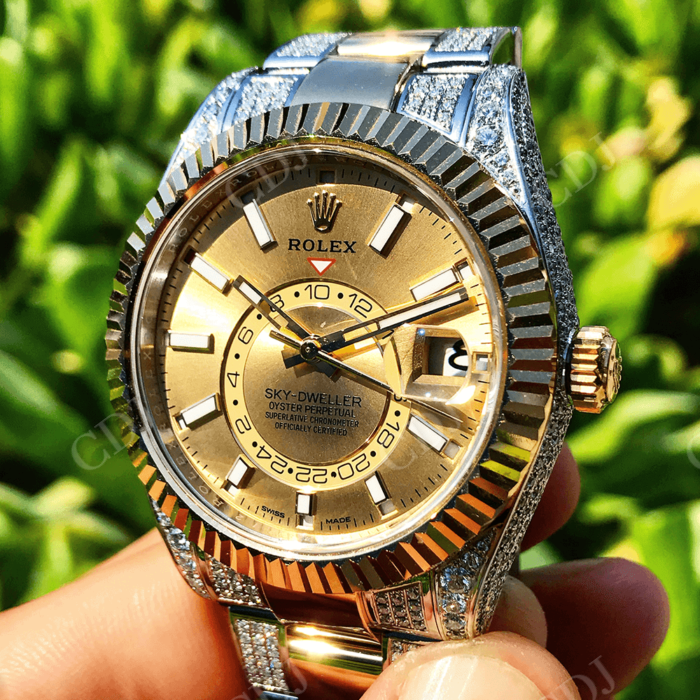 Custom Rolex Sky Dweller Diamond Watch  customdiamjewel   