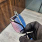 Two Tone Pink Blue Custom Lenses Moissanite Sunglasses hip hop jewelry CustomDiamJewel