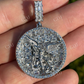 Iced Baguette & Round Diamond St Michael Archangel Pendant  customdiamjewel   