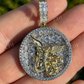 Iced Baguette & Round Diamond St Michael Archangel Pendant  customdiamjewel   