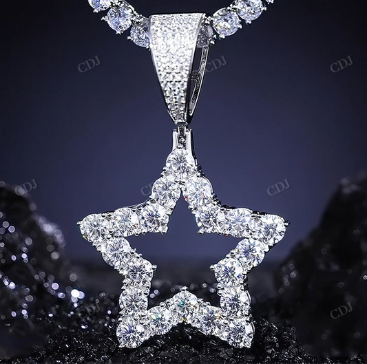 Star Shape Moissanite Diamond Pendant customdiamjewel