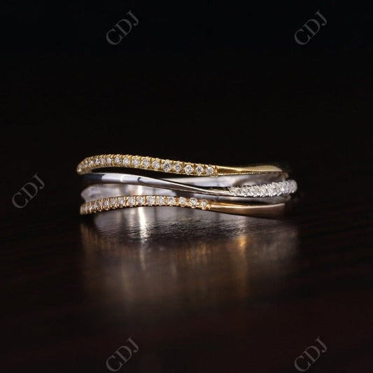 0.17CT Round Cut Natural Diamond Trio Stacking Wedding Band  customdiamjewel   