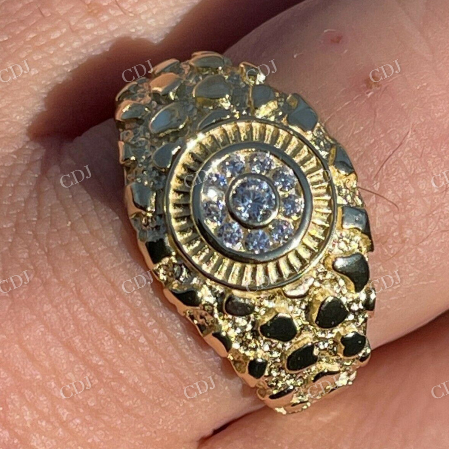 Antique Round Diamond Solid Gold Ring  customdiamjewel   