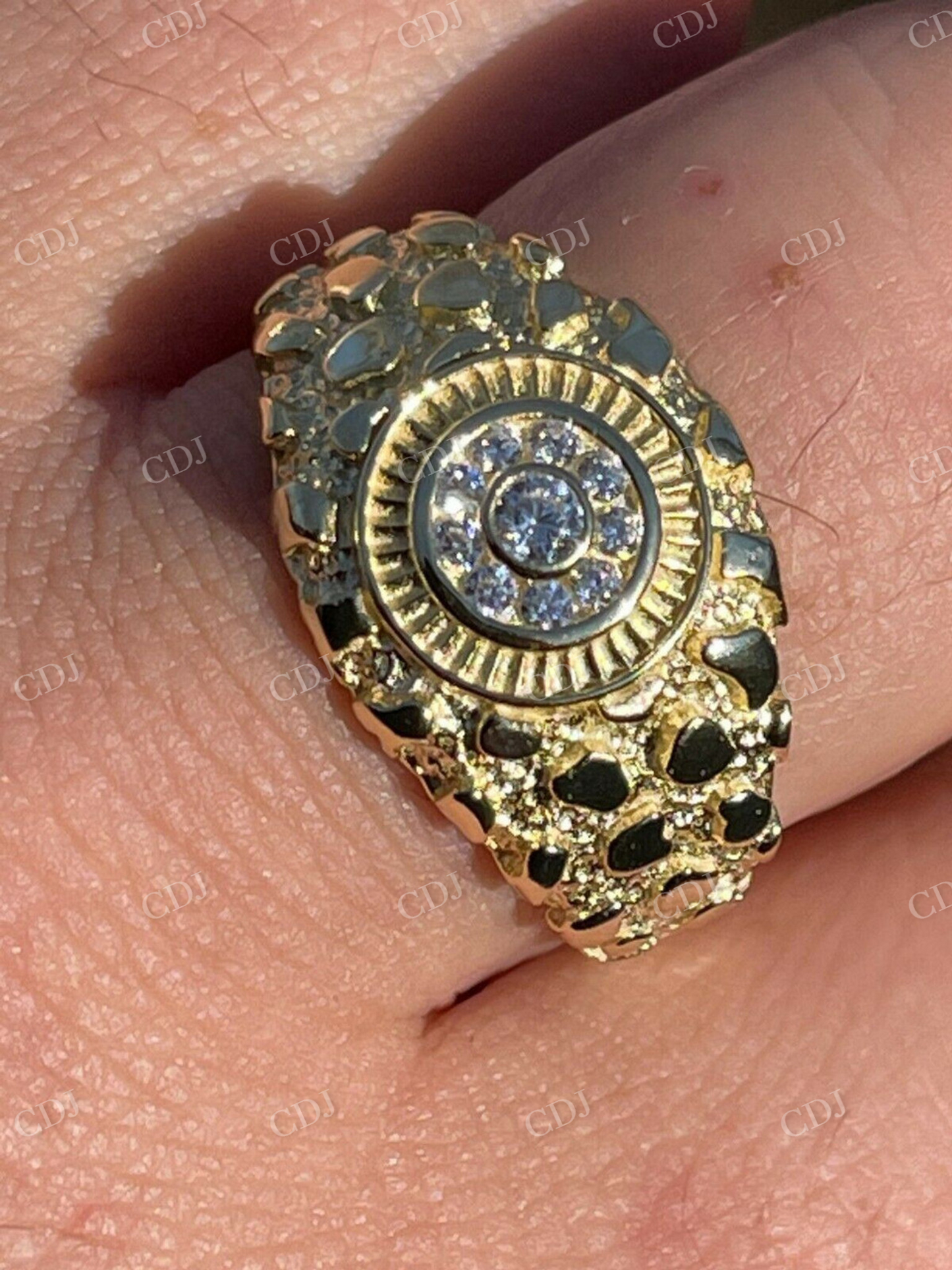 Antique Round Diamond Solid Gold Ring  customdiamjewel   