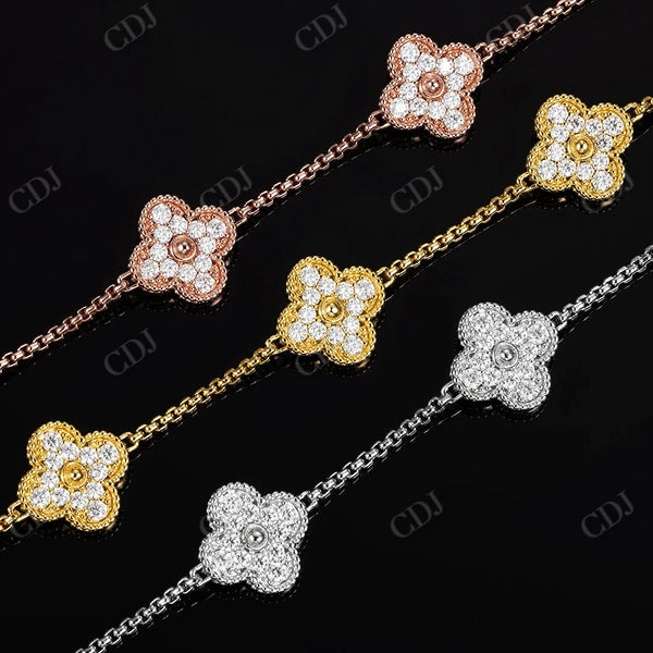 Flower Shape Diamond Bracelet  CustomDiamJewel   