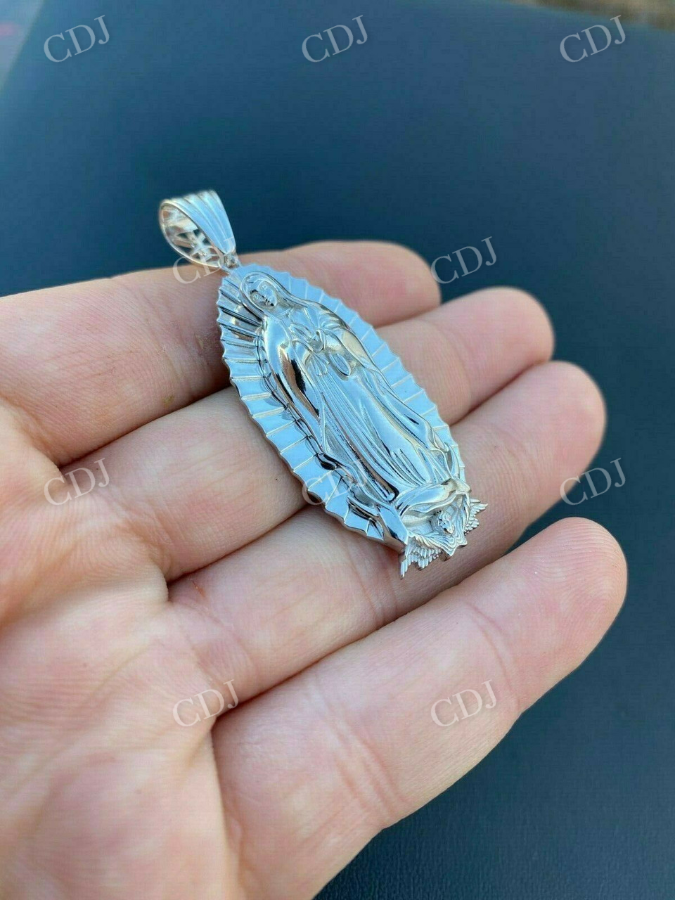 Men's 925 Sterling Silver Virgin Mary Guadalupe Senora Pendant  customdiamjewel   