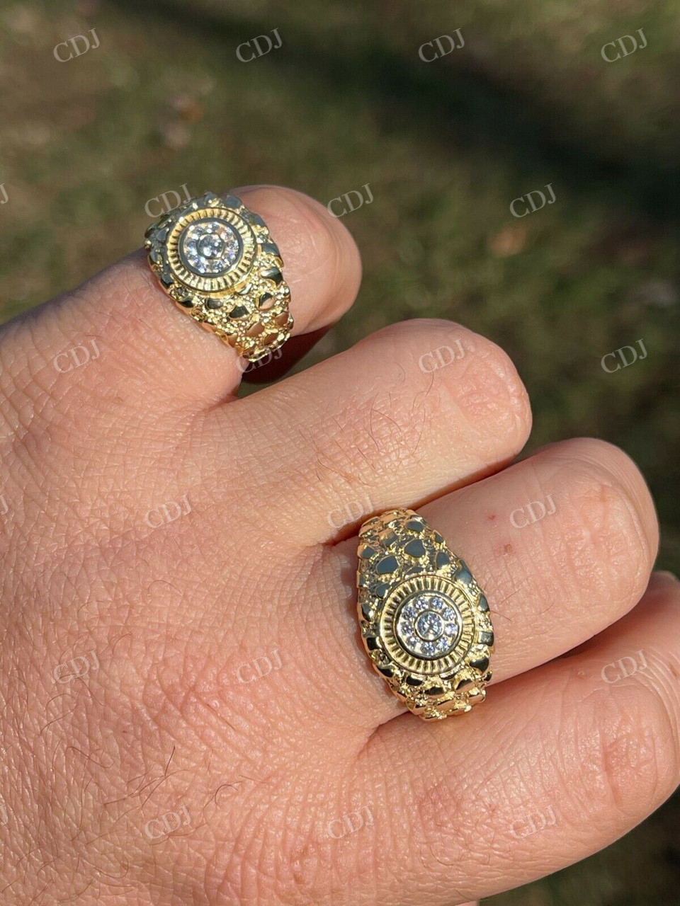 Antique Round Diamond Solid Gold Ring  customdiamjewel   