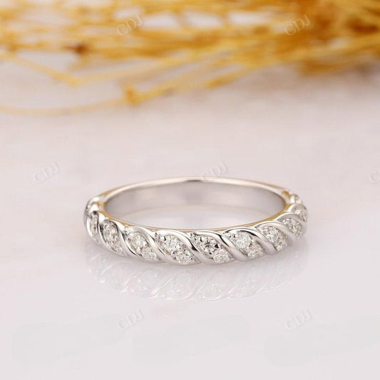 0.21ctw Rope Style Half Eternity CVD Diamond Wedding Band  customdiamjewel   