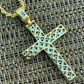 14K Yellow Gold Cross Hip Hop Pendant  customdiamjewel   