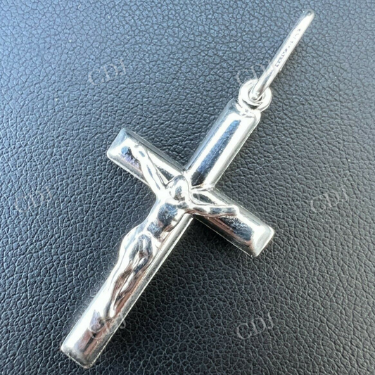 Solid 925 Sterling Silver Jesus on Cross Crucifix Pendant  customdiamjewel   