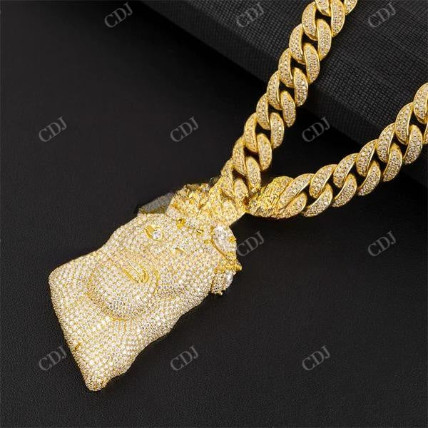 Iced Out Diamond Jesus Pendant For Men  customdiamjewel   