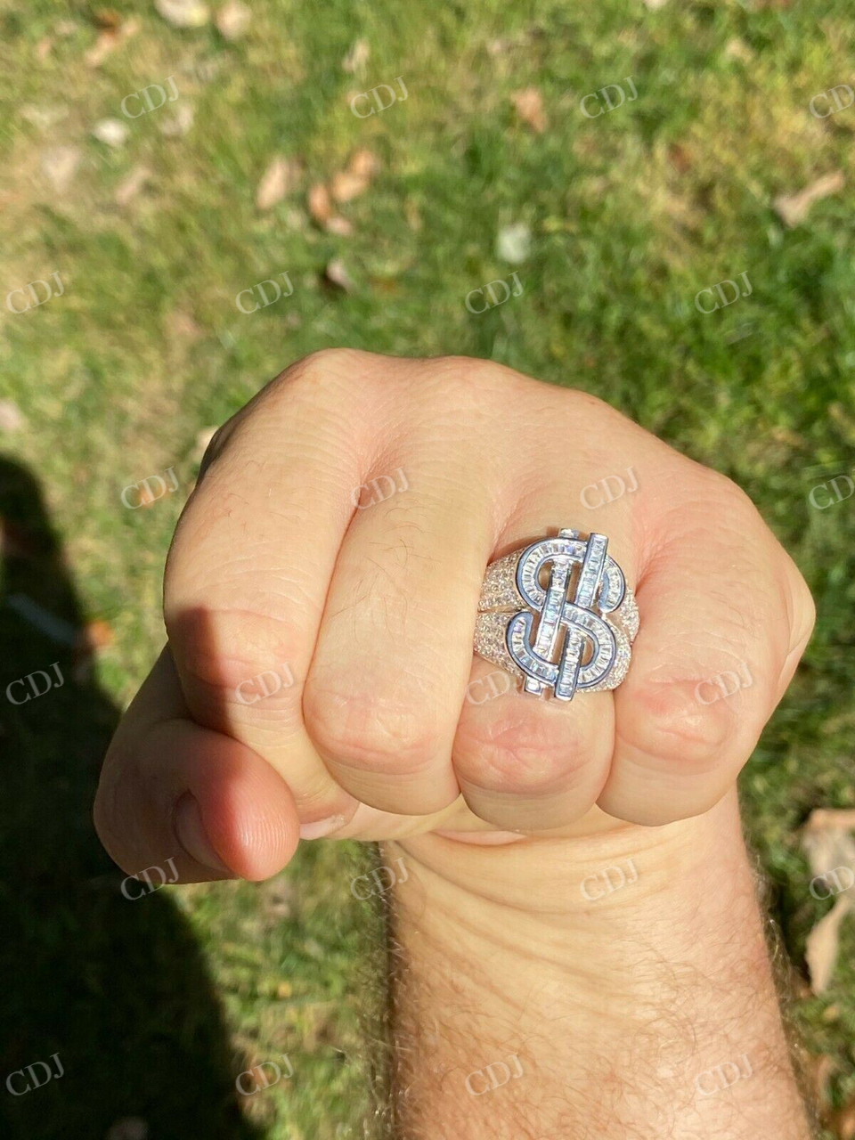 Men's Dollar Sign Iced Out Diamond Ring  customdiamjewel   