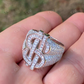 Men's Dollar Sign Iced Out Diamond Ring  customdiamjewel   