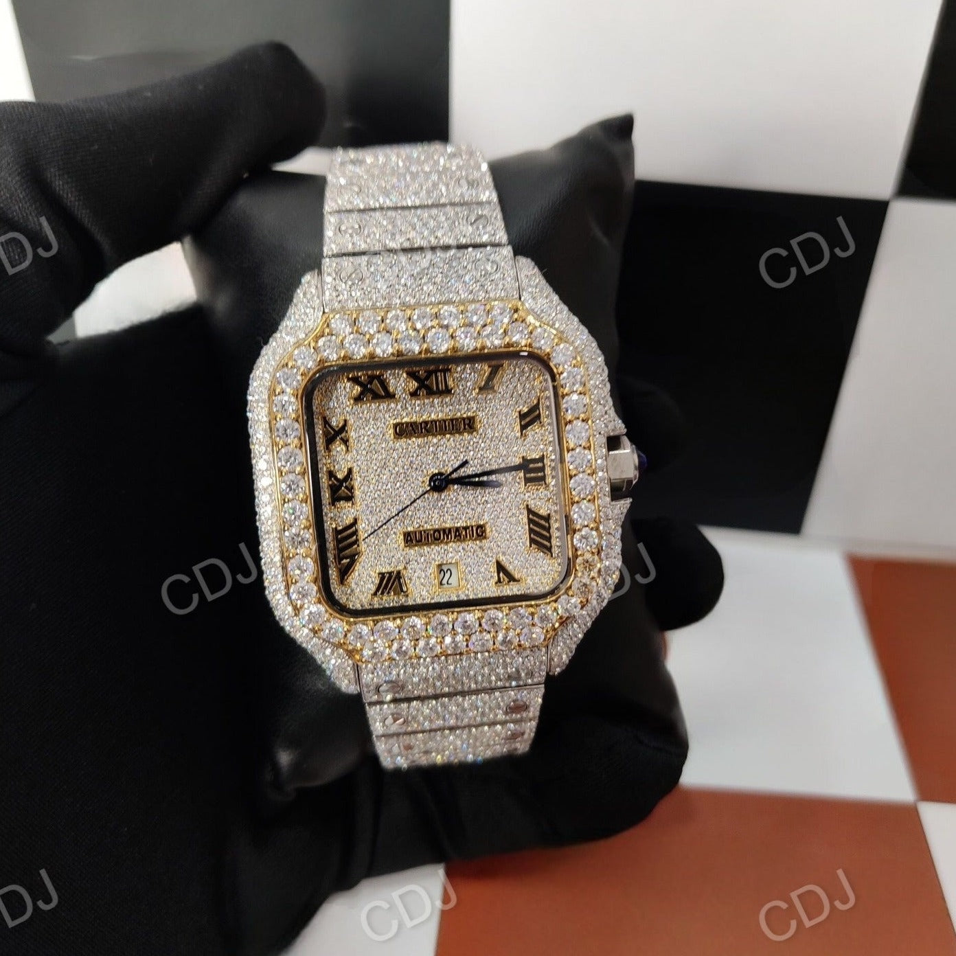 Custom Made Hip Hop Lab Grown Diamond Men's Watches Certified Iced Out Watches For Men's  customdiamjewel   