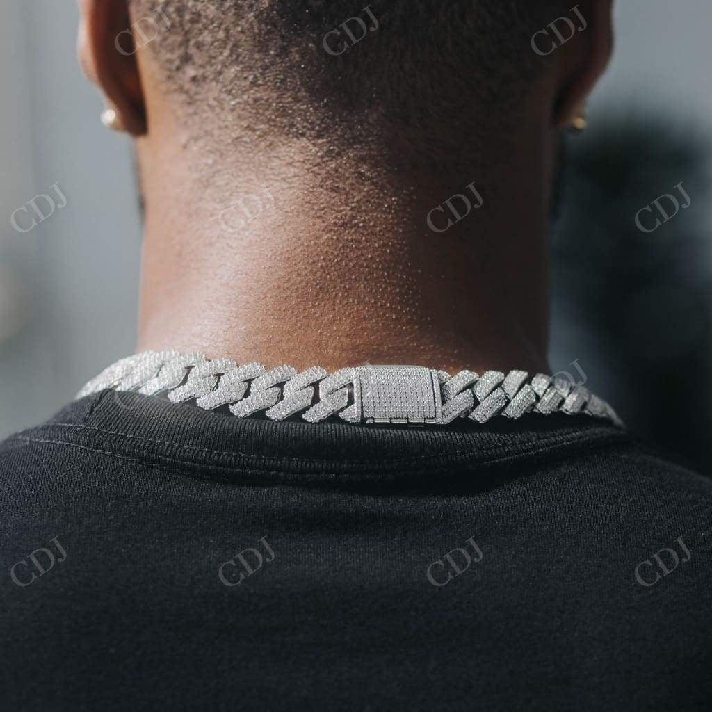 Hip Hop Iced Out Miami Cuban Link Diamond Chain  CustomDiamJewel   