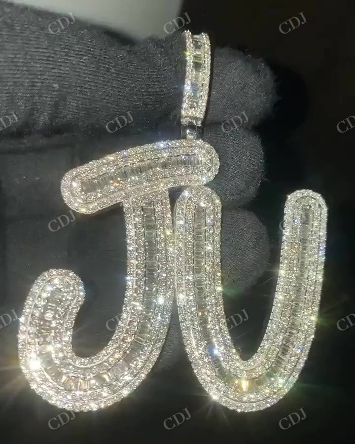 Customized JU Latter Diamond Pendant hip hop jewelry CustomDiamJewel   