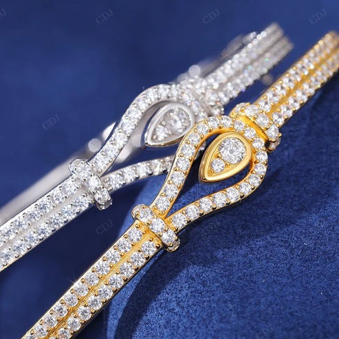 Personalized 8mm Natural Diamond 18K Lasso Bracelet hip hop jewelry CustomDiamJewel