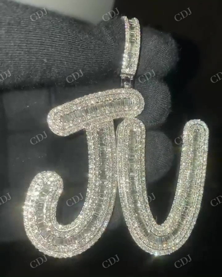 Customized JU Latter Diamond Pendant hip hop jewelry CustomDiamJewel   