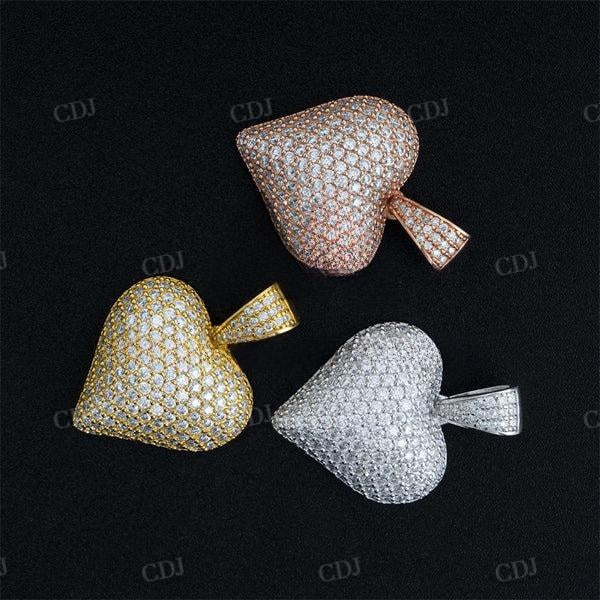 Stylish Men Fashion Iced Out Heart Shape Diamond Pendant  customdiamjewel   