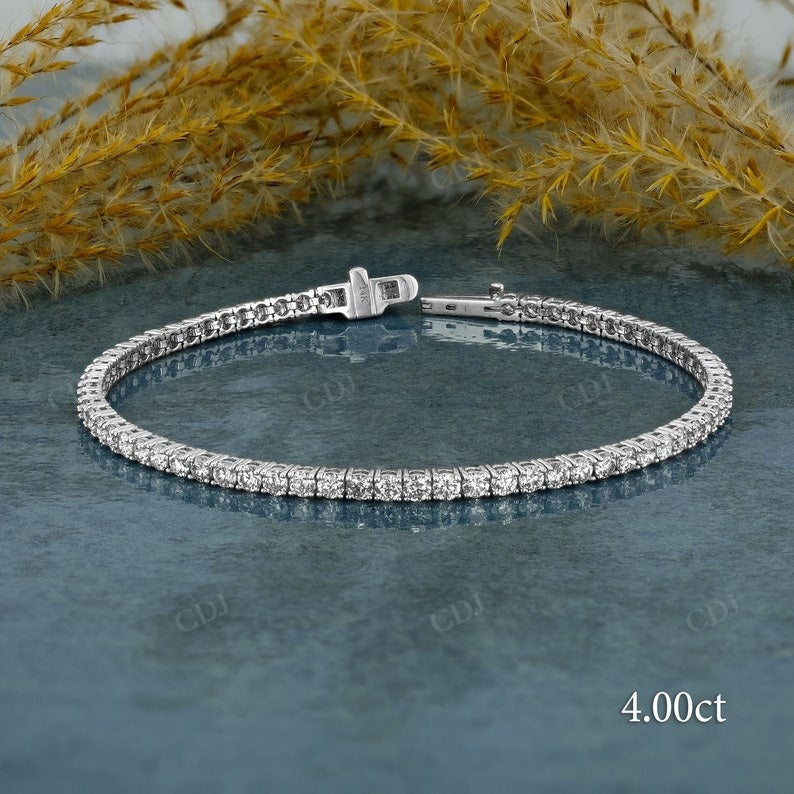 Antique Tennis Lab Grown Diamond Bracelet  customdiamjewel 10KT Solid Gold White Gold VVS-EF