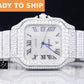 Popular Round Cut Lab Grown Diamond Watch Stainless Steel Stylish Custom Hip Hop Watch (20 to 23CTW Approx.)  customdiamjewel   