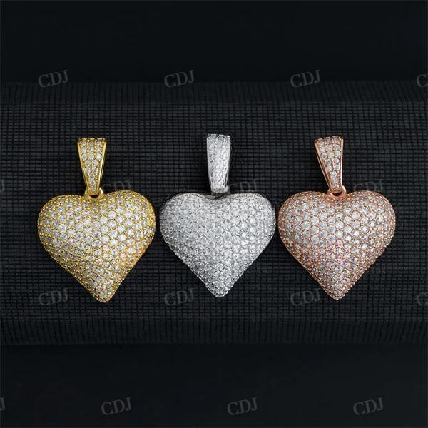 Stylish Men Fashion Iced Out Heart Shape Diamond Pendant  customdiamjewel   