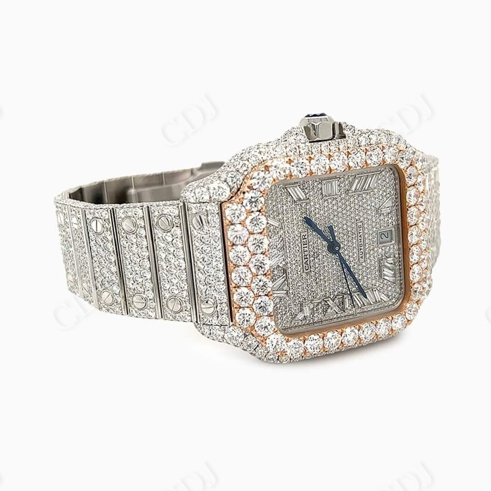 Cartier Fully Diamond Hip Hop Iced Out Watch  customdiamjewel   