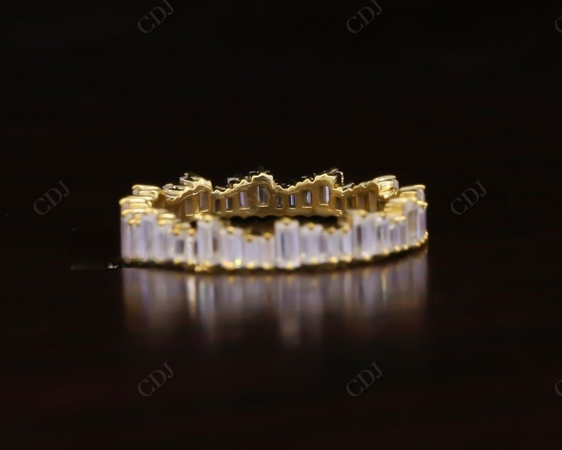 Baguette Lab Grown Diamond Full Eternity Solid Yellow Gold Wedding Band  customdiamjewel   