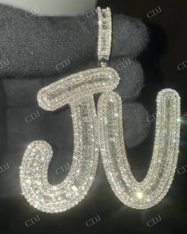 Customized JU Latter Diamond Pendant hip hop jewelry CustomDiamJewel   