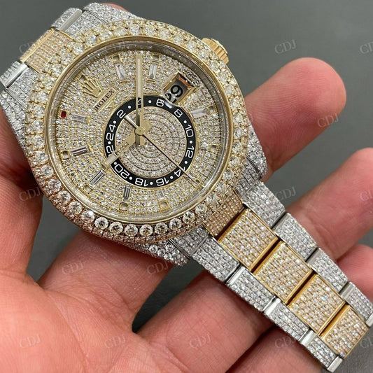 Stainless Steel Two Tone Diamond Rolex Watch  customdiamjewel   