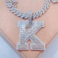 Baguette Cut Iced Out Hip Hop Letter K Diamond Pendant  customdiamjewel   