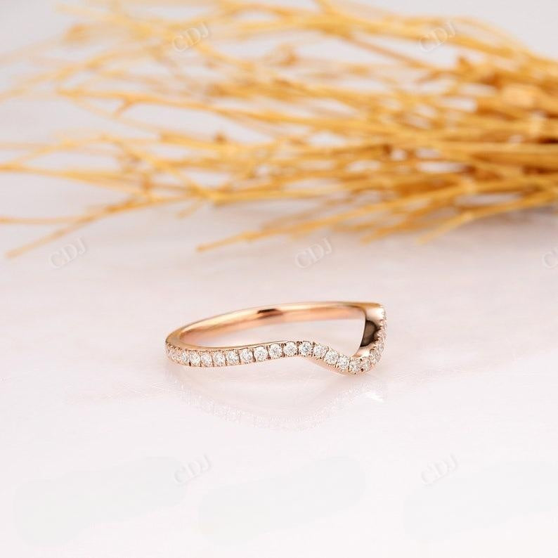 0.22CTW 14K Rose Gold Lab Grown Diamond Curved Band  customdiamjewel   