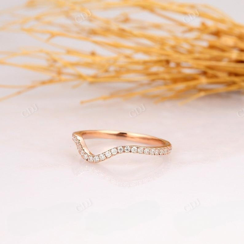 0.22CTW 14K Rose Gold Lab Grown Diamond Curved Band  customdiamjewel   