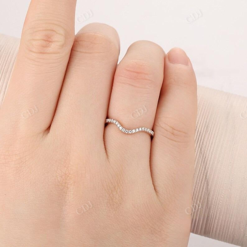 0.22CTW 14K Rose Gold Lab Grown Diamond Curved Band  customdiamjewel   