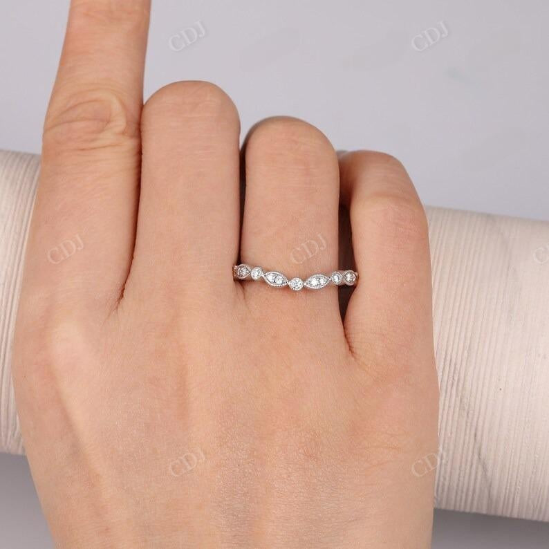 0.12ctw Milgrain Set Lab Grown Diamond Matching Band  customdiamjewel   