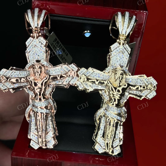 Sterling Silver Gold Plated Jesus Cross pendant hip hop jewelry customdiamjewel   