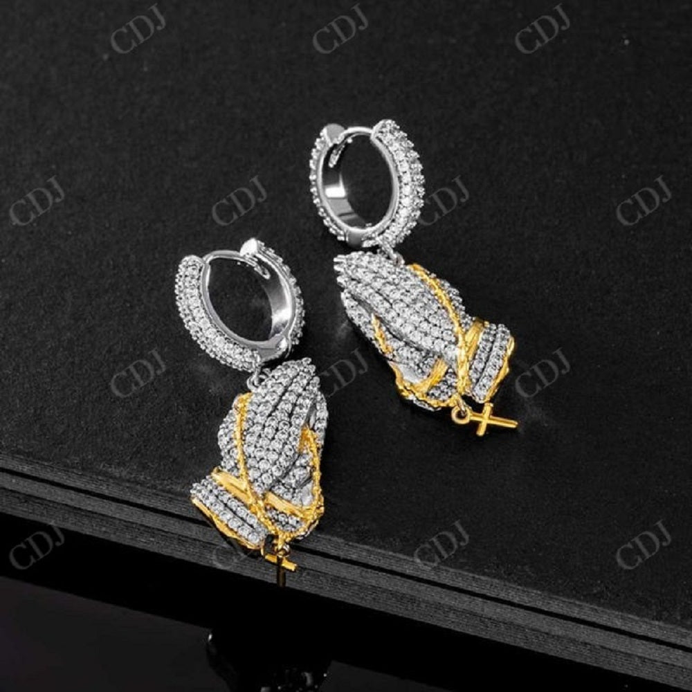 Hip Hop Moissanite Diamond Hoop Earrings  CustomDiamJewel   