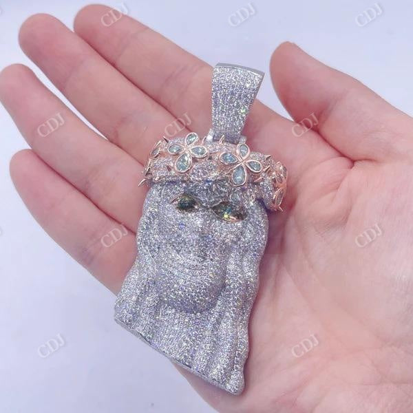 Iced Out Hip Hop Diamond Jesus Pendant For Men  customdiamjewel   