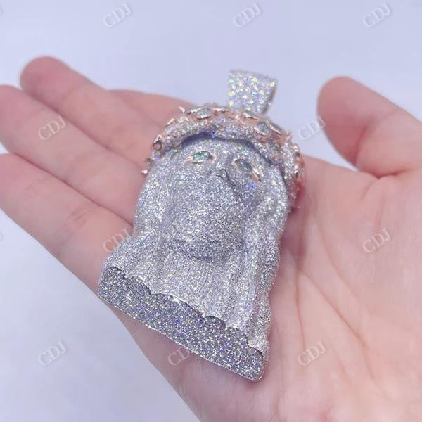 Iced Out Hip Hop Diamond Jesus Pendant For Men  customdiamjewel   