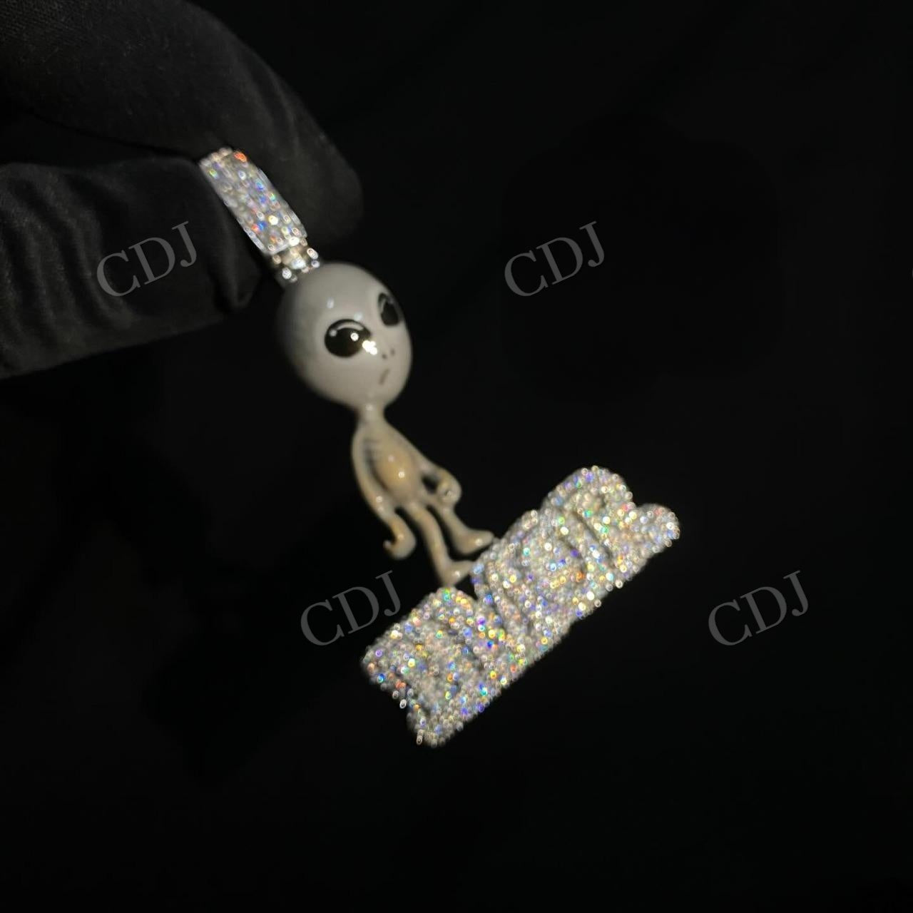 925 Silver Alien EMOR Moissanite Diamond Pendant hip hop jewelry customdiamjewel   