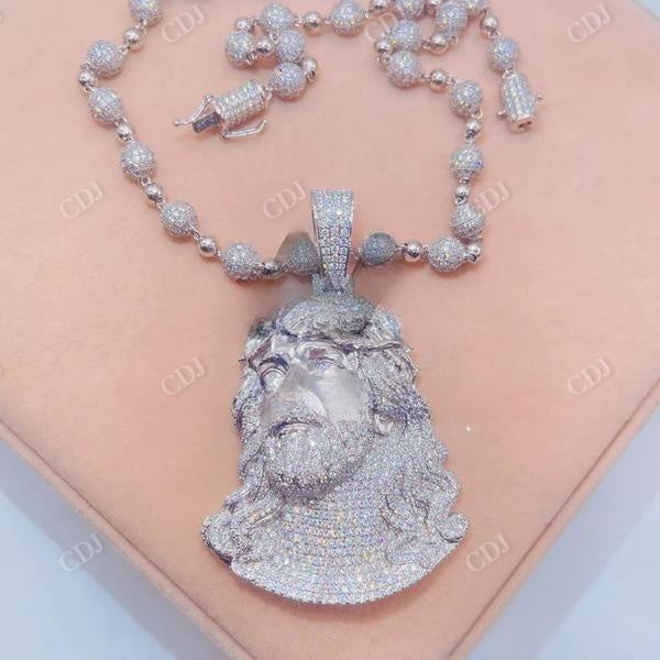 Iced Out Diamond Jesus Pendant For Men  customdiamjewel   