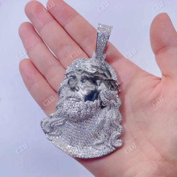 Iced Out Diamond Jesus Pendant For Men  customdiamjewel   