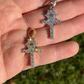 Round Diamond Tennis Ankh Cross Iced Pendant  customdiamjewel   