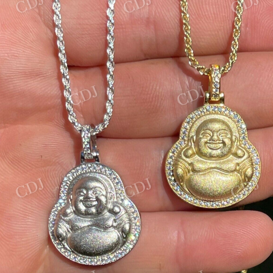 14K Gold Buddha Hip Hop Pendant For Mens  customdiamjewel   